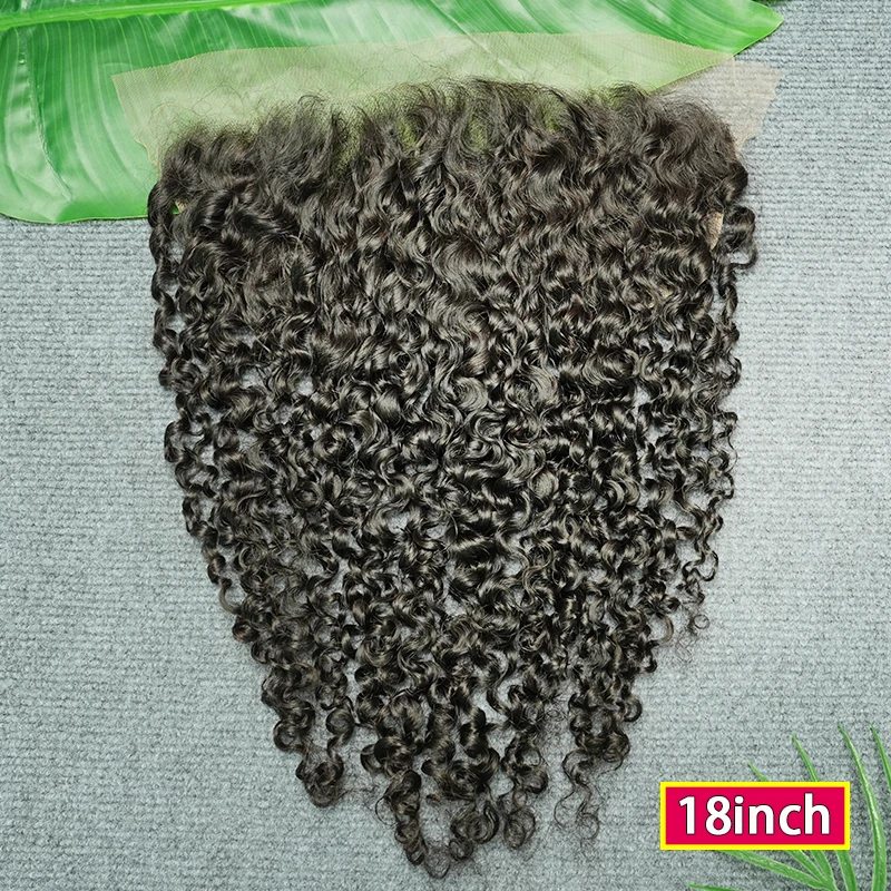 Burmese Curly 13x4 13x6 Lace Frontal Melt Skins Invisible Lace Pre Plucked Transparent Lace 100% Raw Virgin Human Hair #1B Color