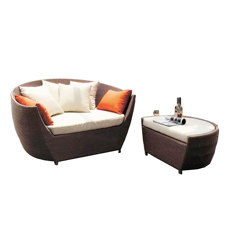 

Leisure Rattan Bed Balcony Rattan Art Bed Terrace Garden Courtyard Swimming Pool Rattan Sofa Bed Fashion Outdoor Furniture