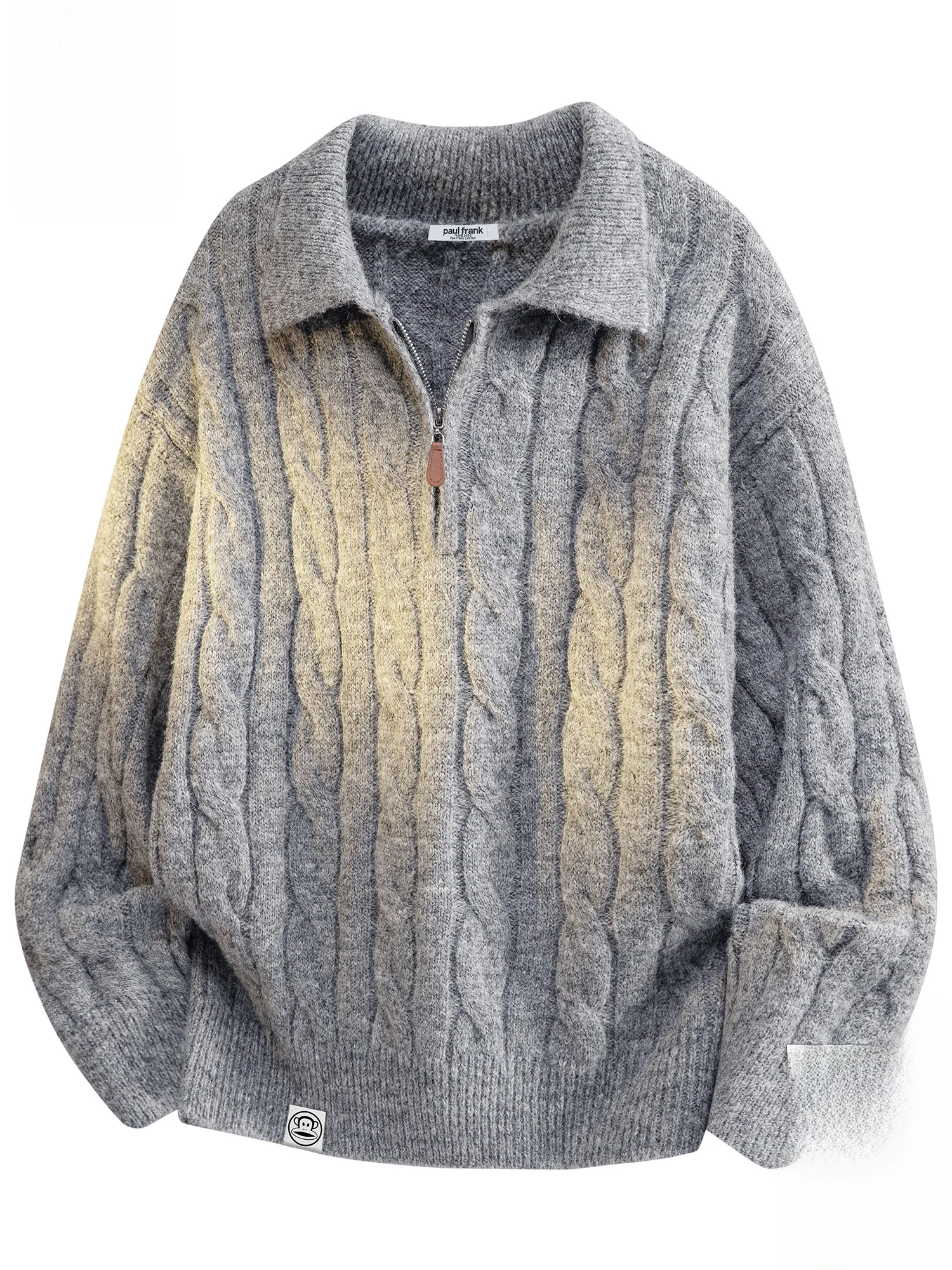 

PaulFrank Men's Casual Knitted Sweater Loose Fit Fall Winter Zipper Closure Soft Polyester Blend Warm Thermal Faion