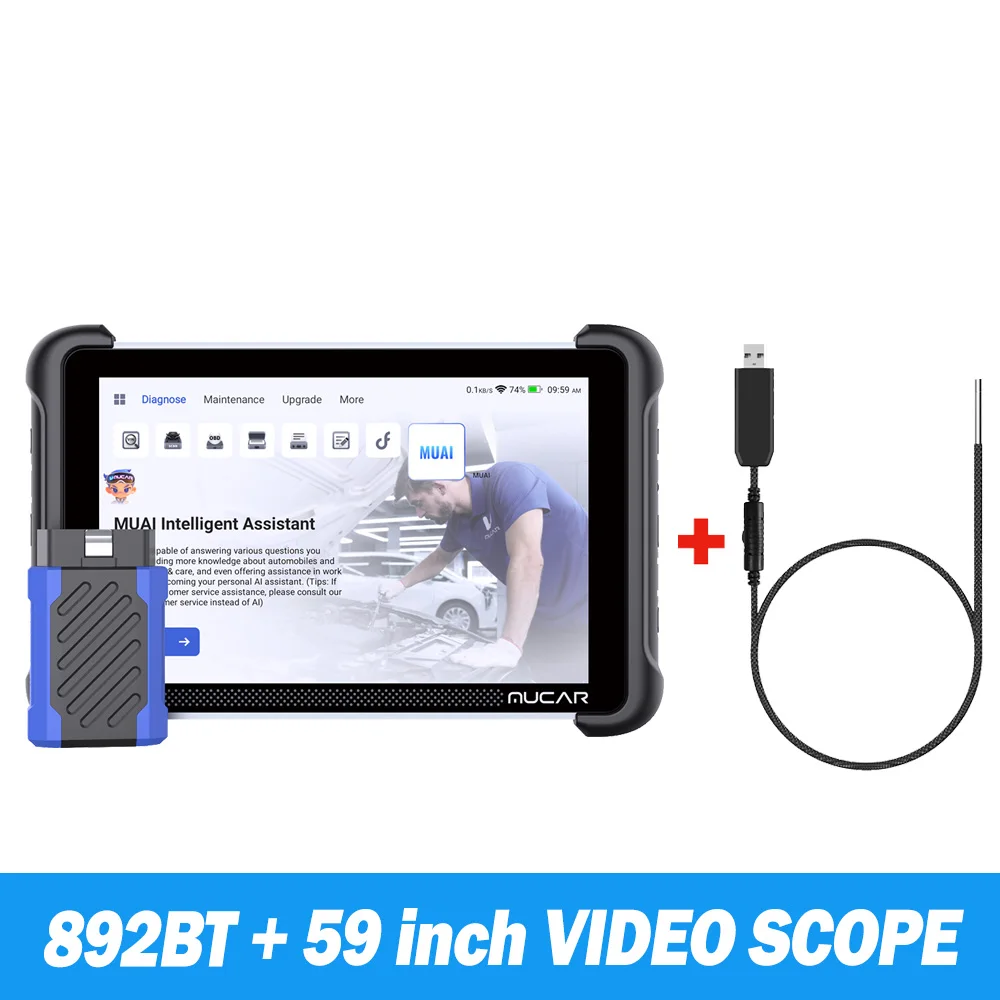 MUCAR 892BT Auto Diagnosetool AI Volledige Systeem Scanner Tool 35 Reset ECU Codering Bi-directioneel CANFD&Doip Levenslange Gratis Update