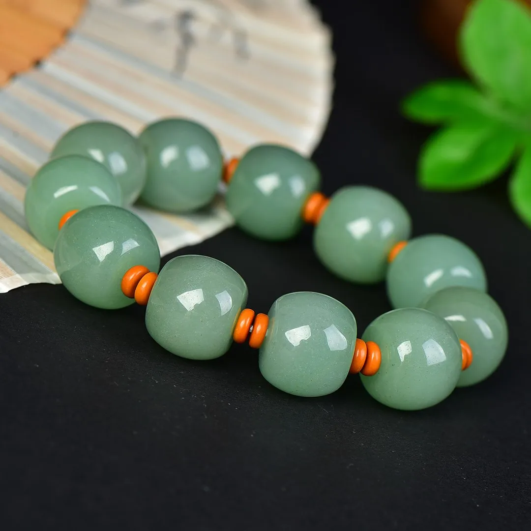 

Fine Dongling Jade Green String Bracelet Men's Bracelet Buddha Beads Fortune Jade String jade bracelet bangle bangles for women