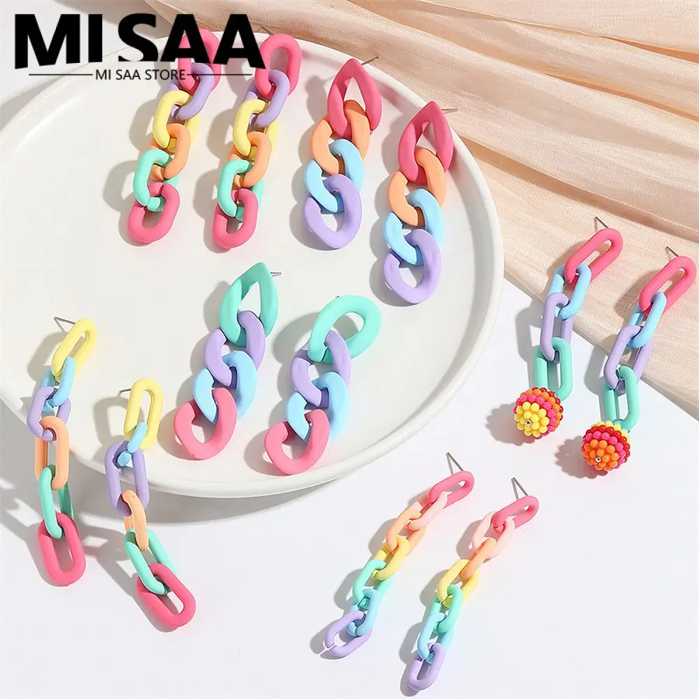 Fashion Appearance Colored Earrings Acrylic Drop Earrings Color Acrylic Elegant Earrings Earrings Chain Earrings Stud Earrings