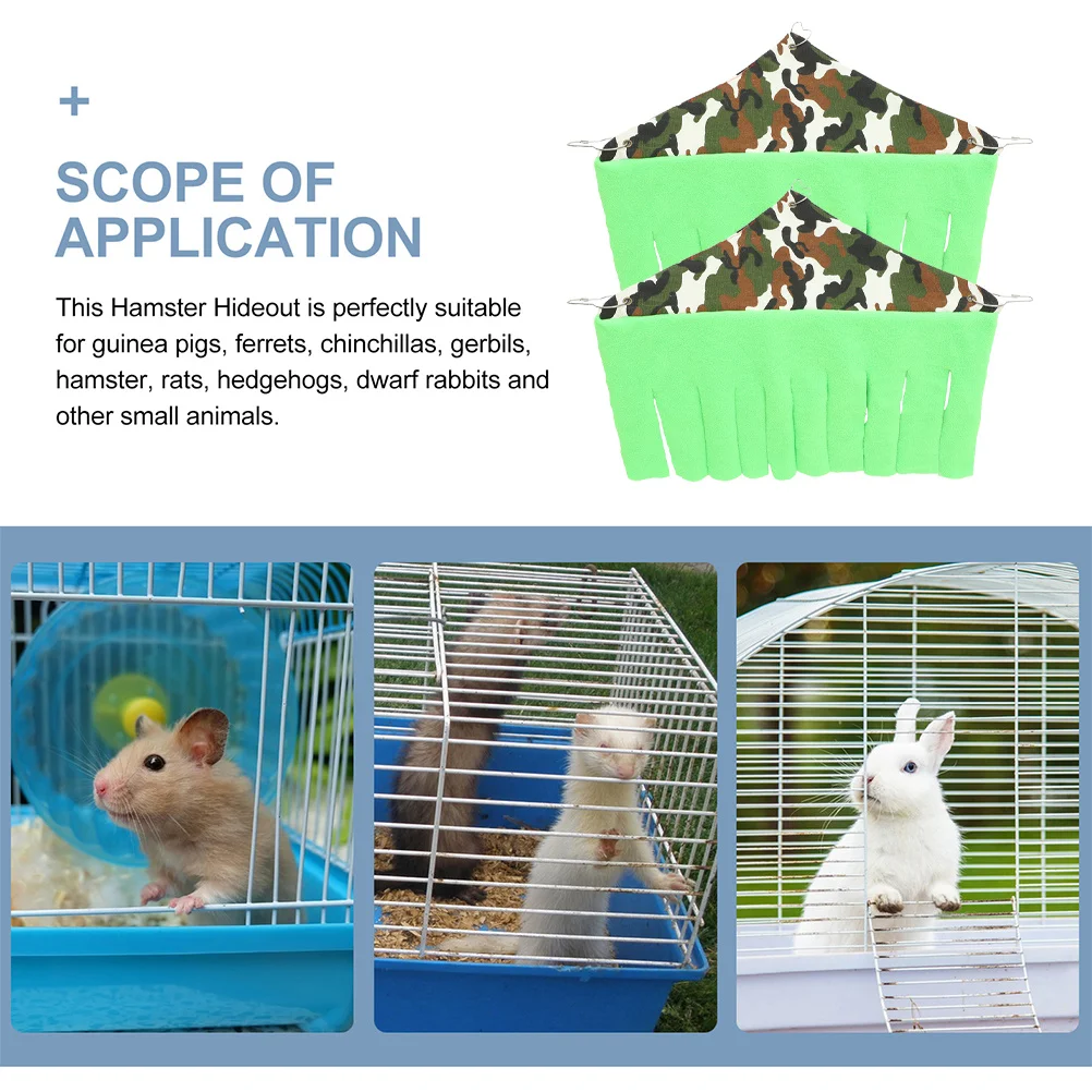 

2pcs Guinea Pig Hideout Cage Corner Small Pet Hideaway Warm Sleeping Tent For Hamster Chinchilla Bunny Rat Hedgehog Cotton