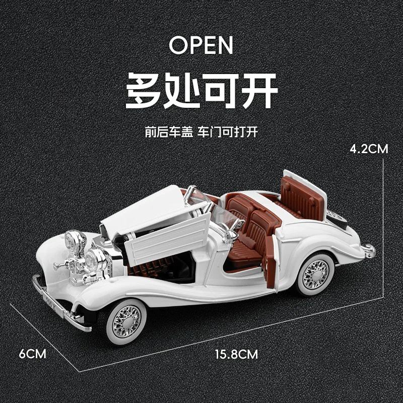 1: 32 500K carro conversível simulação liga carro retro clássico vintage coleção de carros boutique ornamentos carro de brinquedo de alta qualidade