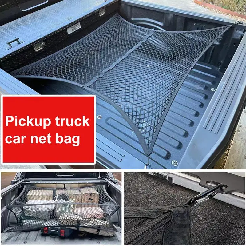 Trunk Cargo Net Flexible Polyester Trunk Net Hook Fixed Universal Car Interior Accessories Multifunctional Roof Storage