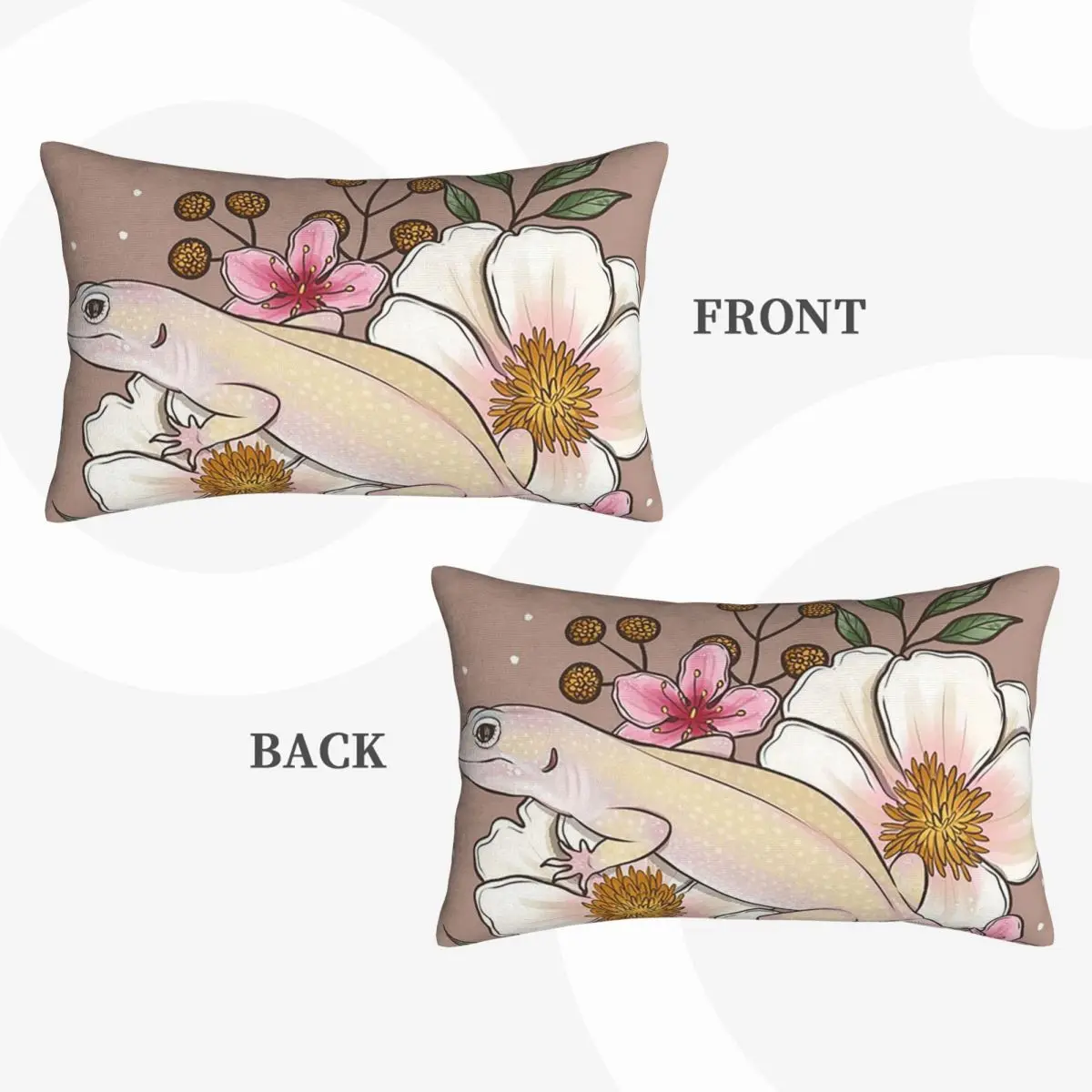 Leopard Gecko Murphy's Patternless With Florals Rectangle Pillowcase Cushion Cover Decorative Bedroom Bed Home Throw Pillow
