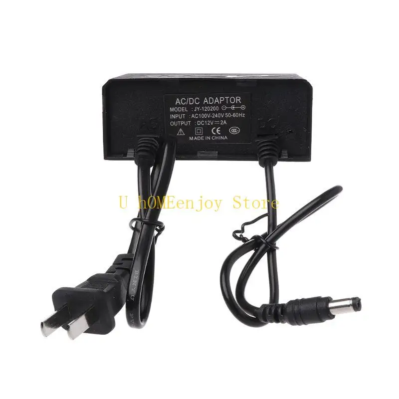 B0KF Power Supply AC for DC Adapter 12V 2A EU US Plug Waterproof Outdoor for