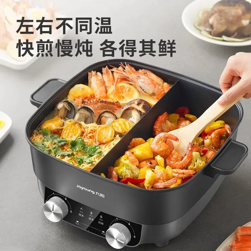 Pentola elettrica 220 V per uso domestico con riscaldamento rapido, rivestimento antiaderente e funzioni di frittura e cottura integrate