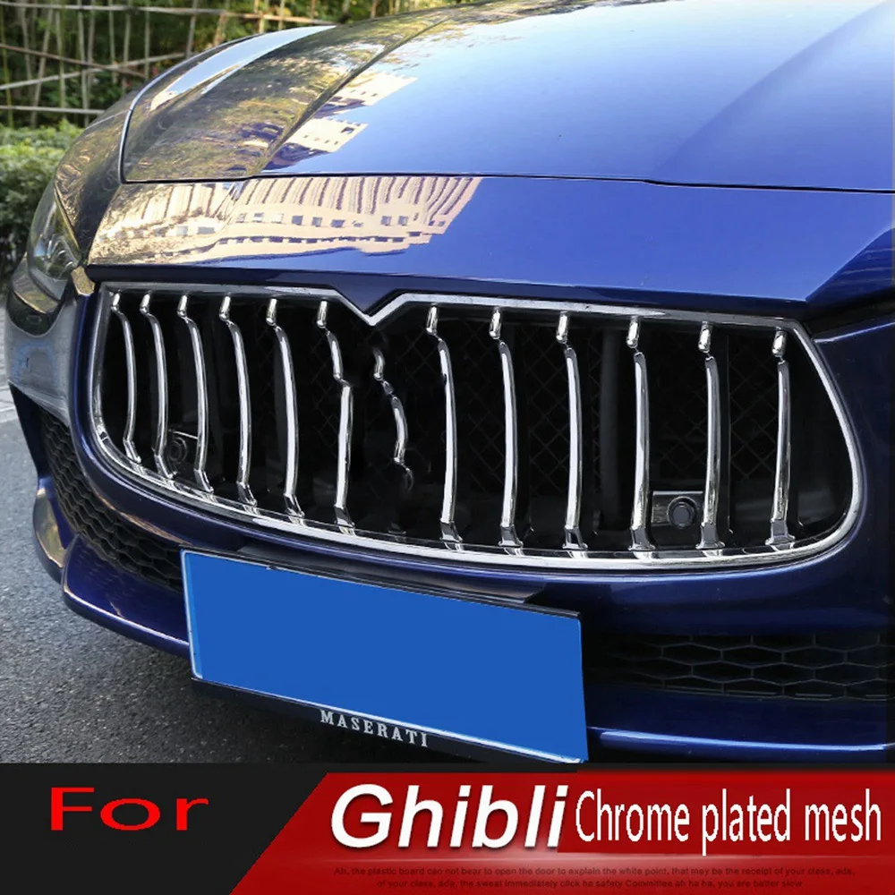12Pcs Front Griller Trim Car Styling Accessories Front Kidney Grille For Ghibli 2014-2017-T61C