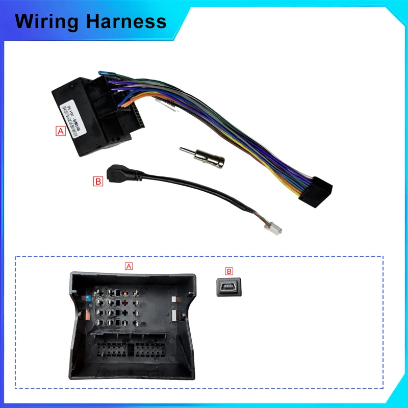 Radio Wiring Harness Adapter CAN Bus Decoder 16 Pin Car Android For Ford Focus 2006-2011 16pin Wiring Harness Plug Power Cable