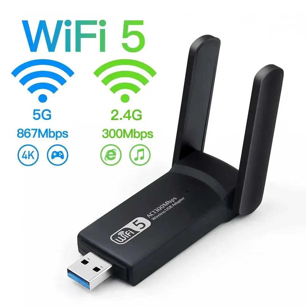 1300Mbps USB3.0 WiFi Adapter Dual Band 2.4G 5Ghz Wireless WiFi Dongle Antenna USB Ethernet Network Card Receiver For PC Computer