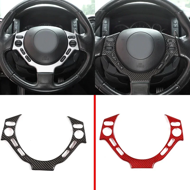 For 2008-2016 Nissan GTR R35 real carbon fiber steering wheel button frame decorative strip cover sticker interior accessories