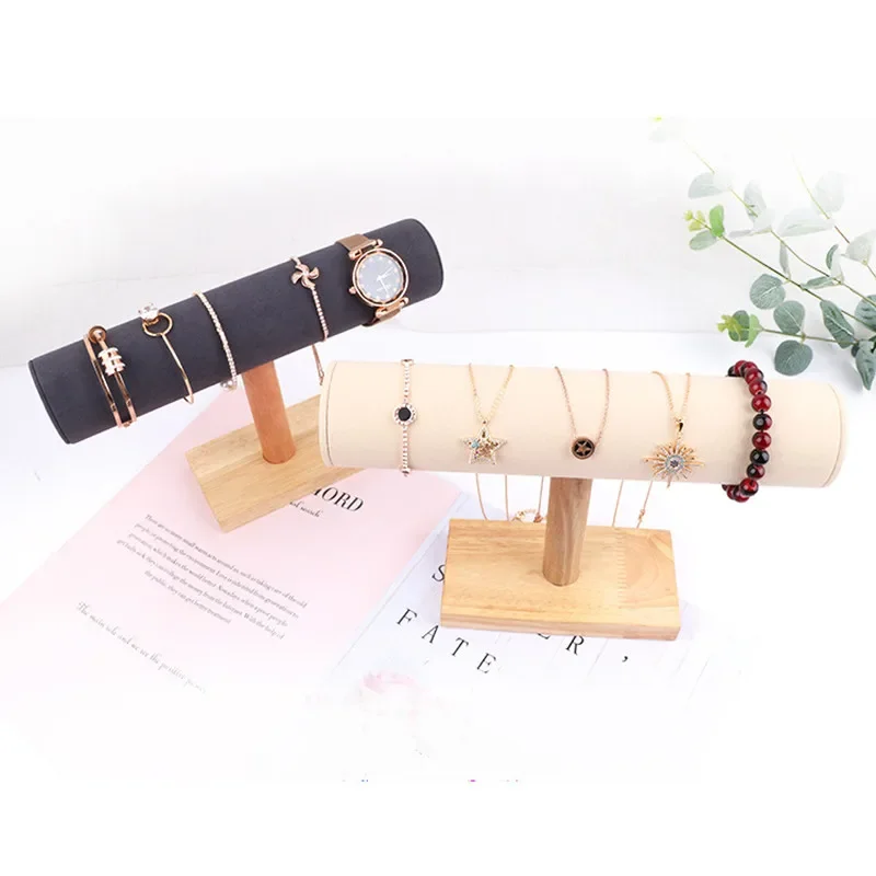 Solid wood single-layer bracelet stand bracelet display tool watch stand prop and accessory storage rack