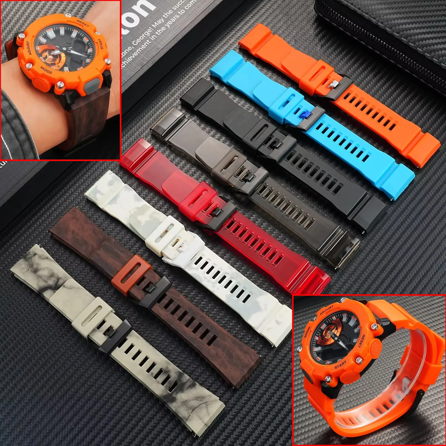 Para Casio 5674 GA-2000 GA-2200 GA-2200M-1A hombres correa de goma de silicona deportes al aire libre correa de reloj de resina accesorios de pulsera