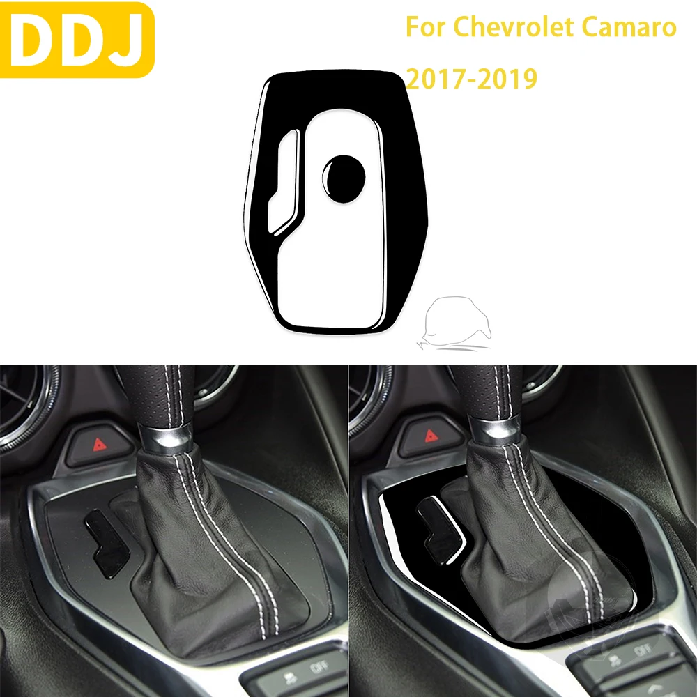 For Chevrolet Camaro 2017 2018 2019 Car Accessories Plastic Black Interior Shifting Frame Trim Sticker Decoration