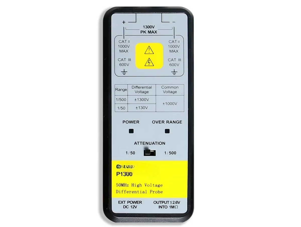 p1300 high voltage differential probe 1300v/50mhz 50x/500x