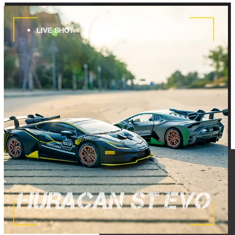 

1:32 Lamborghini HURACAN ST EVO Sports Car Alloy Car Model Diecast Toy Sound Light Vehicles Car Model Model Collection A240