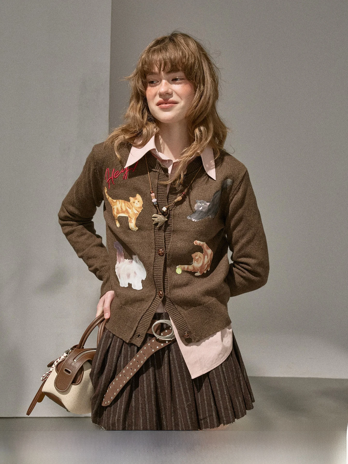 

DIDDI MODA Sweet Cool Print Knitted Open Cardigan Women's Spring Skin-friendly Knitted Top Casual Sle Long Sve round...