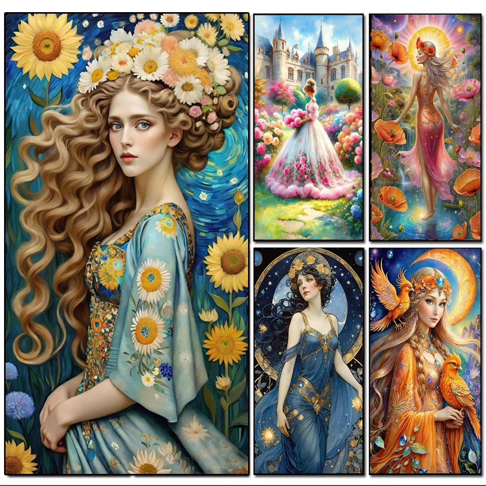 Large Size New 2024 DIY Full Diamond Painting Kits Portrait Art Embroidery Cross Stitch Rhinestones Mosaic Beautiful Woman