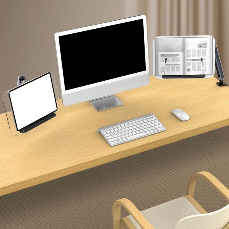 360 degree long arm tablet stand with two design and multi adjustable aluminum phone desk stand