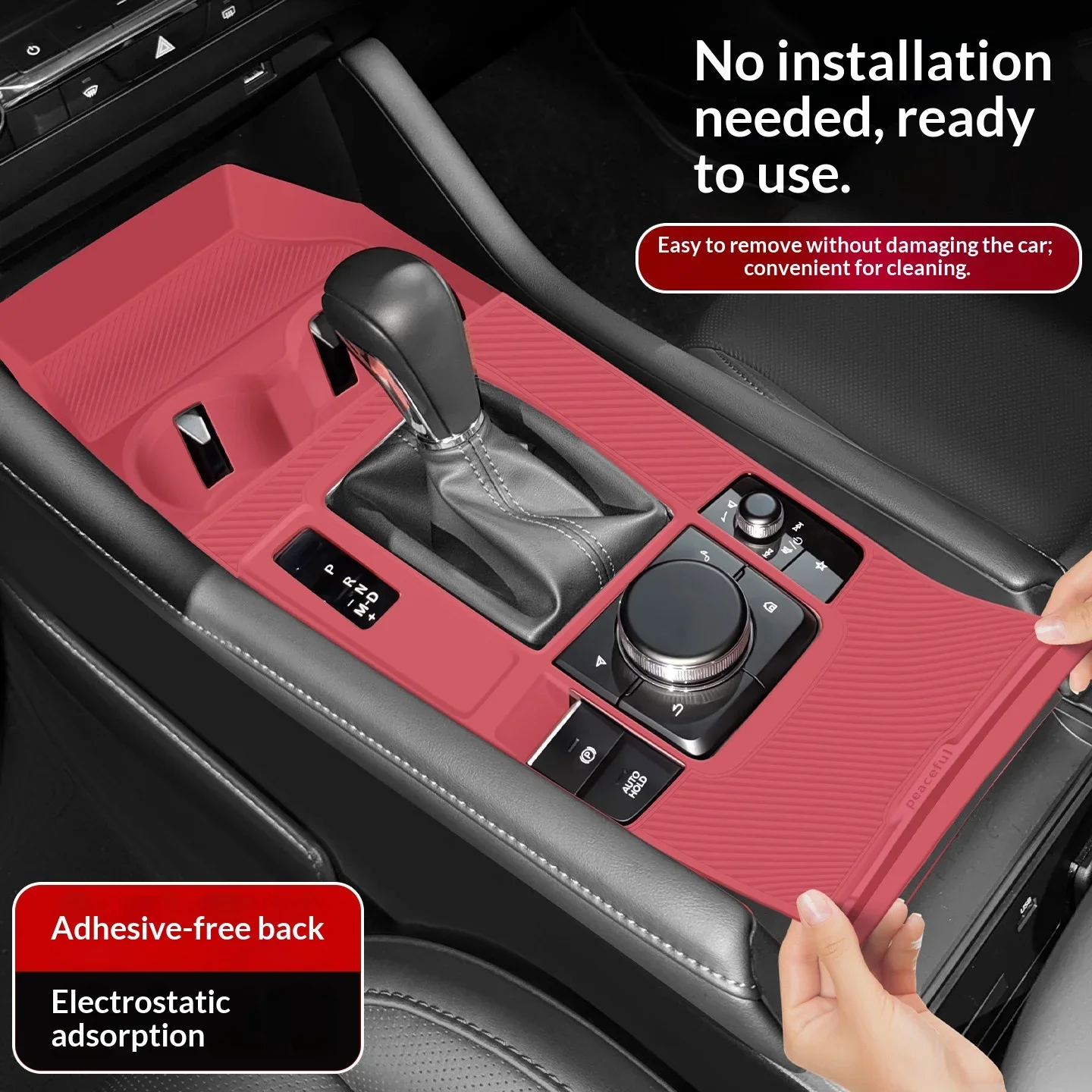 For Mazda 3 Car Interior Accessories Decoration Center Console Silicone Mat Wireless Charging Interior Upgrade
