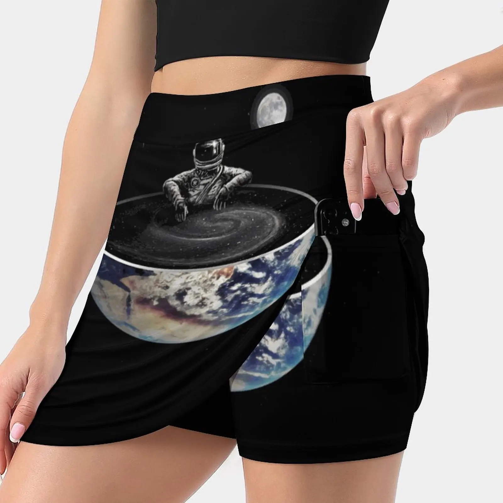 Easy Summer Women'Sshorts Skirt 2 In 1 Fitness Yoga Skirt Tennis Skirts Earth Planet Astronaut Bath Chill Moon Bowl Jacuzzi