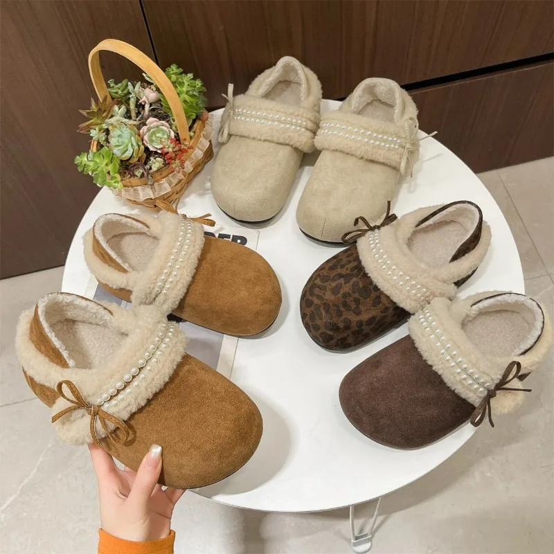 منصة قدم واحدة الانزلاق على نصف السحب المرأة الشتاء المخملية الحرارية أفخم 2025 أحذية قطنية جديدة للارتداء الخارجي #4