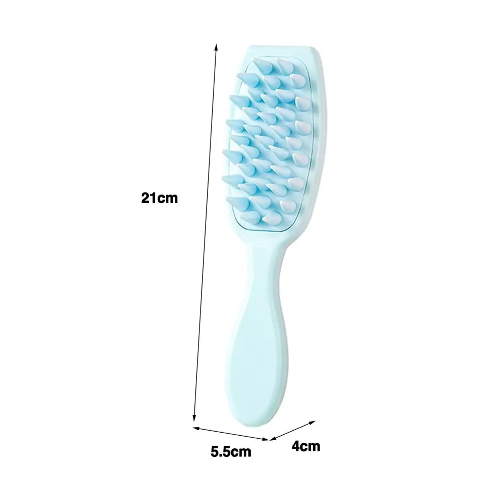 21cm massaggiatore per cuoio capelluto spazzola per Shampoo esfoliante per cuoio capelluto per forfora Scrubber per capelli in Silicone manico lungo pettine per doccia per capelli spazzola morbida