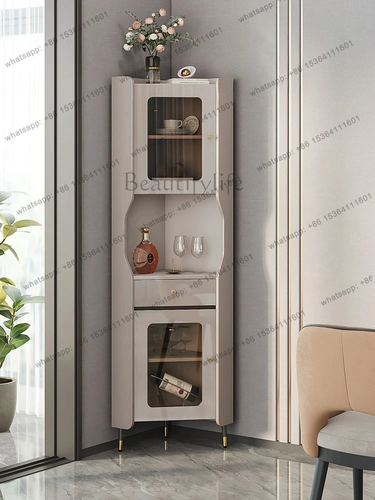 

Nordic Cream Wind Wall Triangular Cabinet Household Solid Wood Corner Cabinet