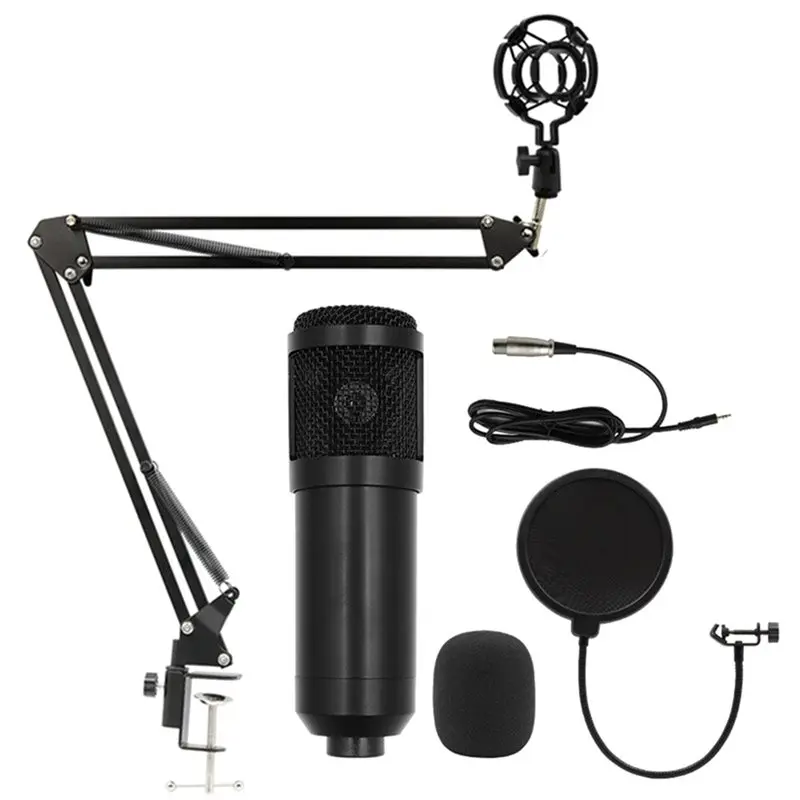 

A74K-BM800 Music Condenser Mic For Pc Streaming, Broadcasting, Podcasting, Singing, Home Recording Microphone Kit Studio