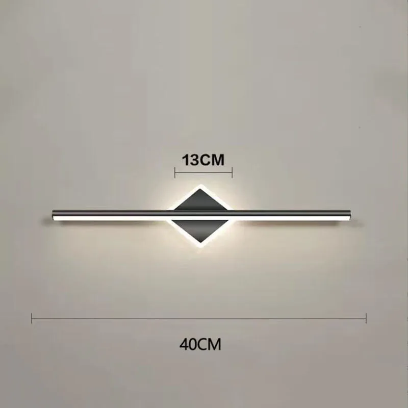 Picture 7: Led Wall Lamp Bathroom Vanity Light 40cm AC85-265V Indoor Modern Wall Sconces Long strip Mirror Wall Light Fixtures Black gold