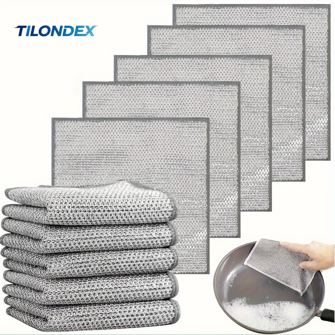 Steel Wires Dishwashing Cloth Metal Wire Scrubbing Cloth Grid That Does Not Damage The Pot Stainless Steel For Kitchen Cleaning