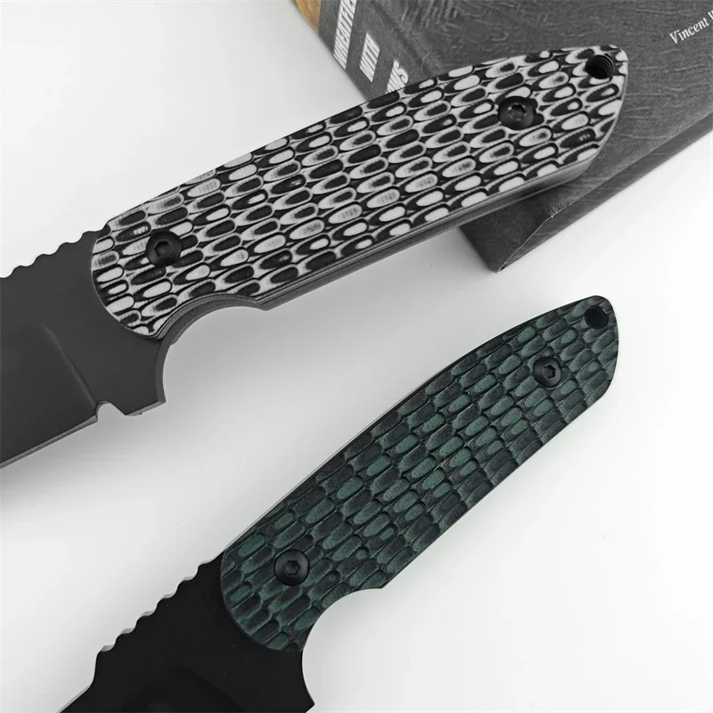 Super tech Rockeye straight knife with high hardness G10 handle, camping hunting tactical self-defense fixed knife