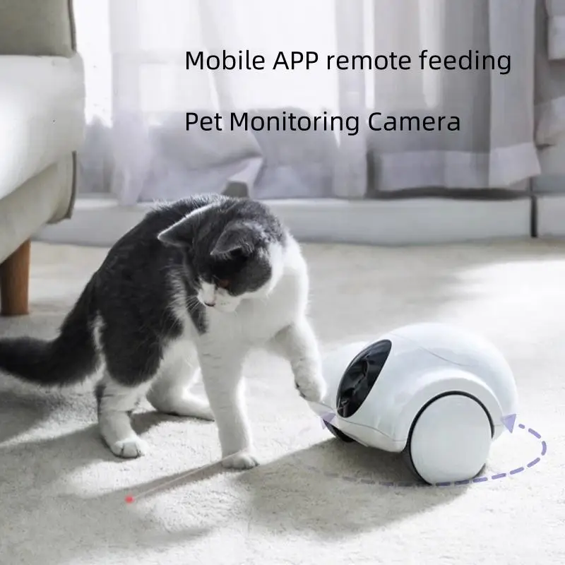 Wifi Connection Pet Companion Laser Toy Food Treat Dispenser with Camera Cat Dog Toy Smart Companion Robot for Pets