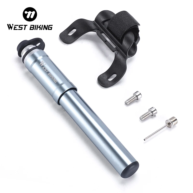 

WEST BIKING 130PSI Portable Mini Bicycle Pump CNC Aluminum Alloy Schrader Presta Valve Inflator MTB Road Bike Hand Air Pump