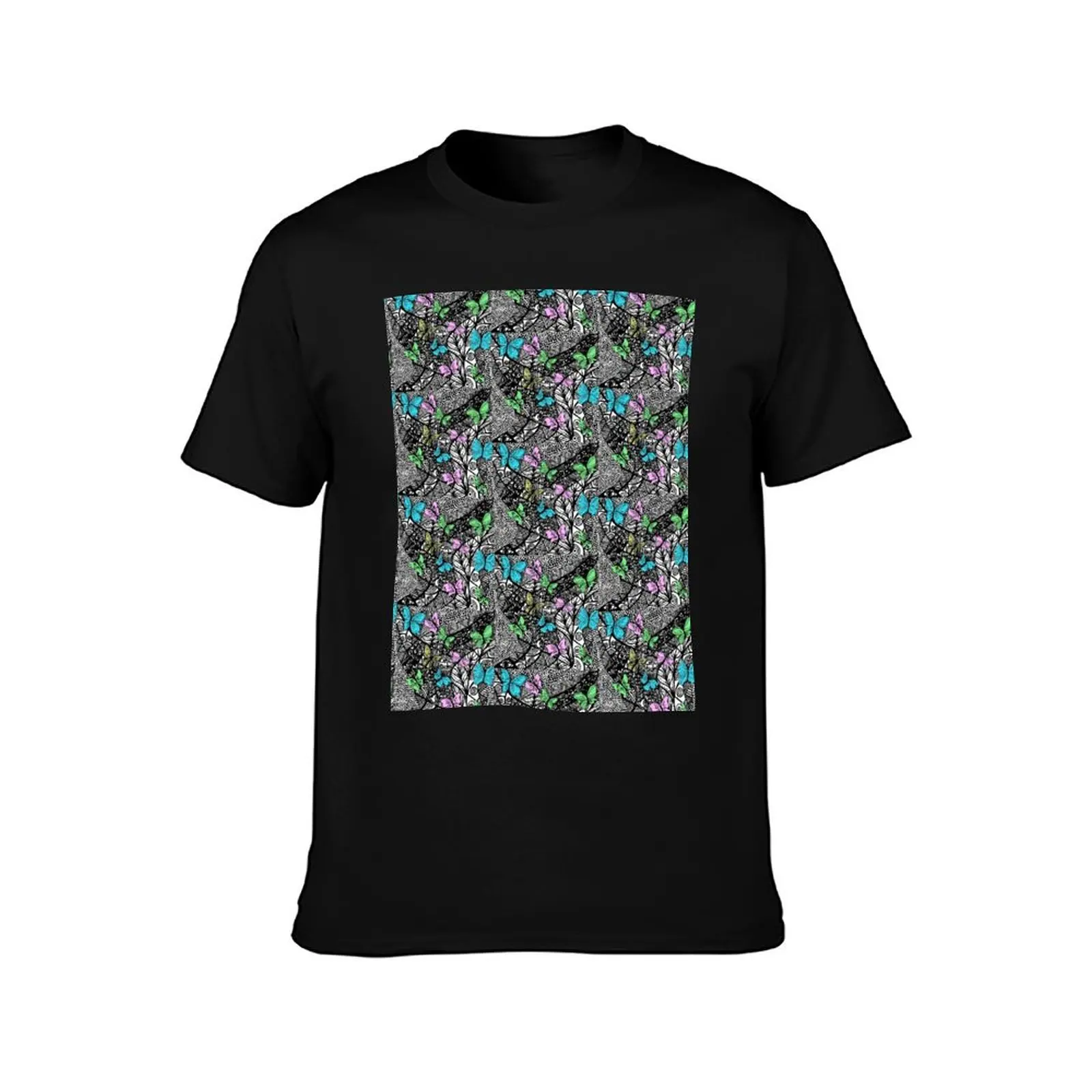 “Carpe Diem” Zentangle Art & Pastel Butterflies T-Shirt Plus Size Loose Fit T-Shirt