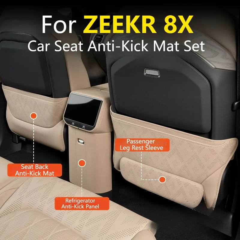 For ZEEKR 8X Rear Seat Anti-Kick Mat Refrigerator Cover Backrest Footrest Protective Sleeve Interior Precise Fit Mod Accessories