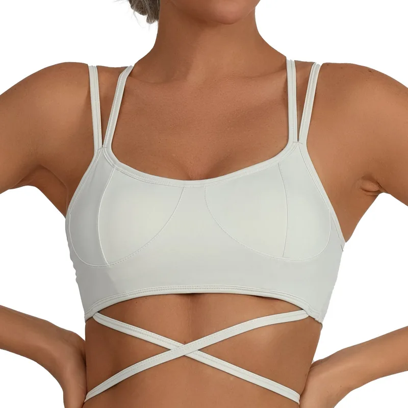 حورية البحر منحنى الخارجي سترة يوجا المرأة جميلة الظهر الصليب الدانتيل مع وسادة الصدر ليكرا التجفيف السريع الرياضة اللياقة البدنية حبال المرأة #1