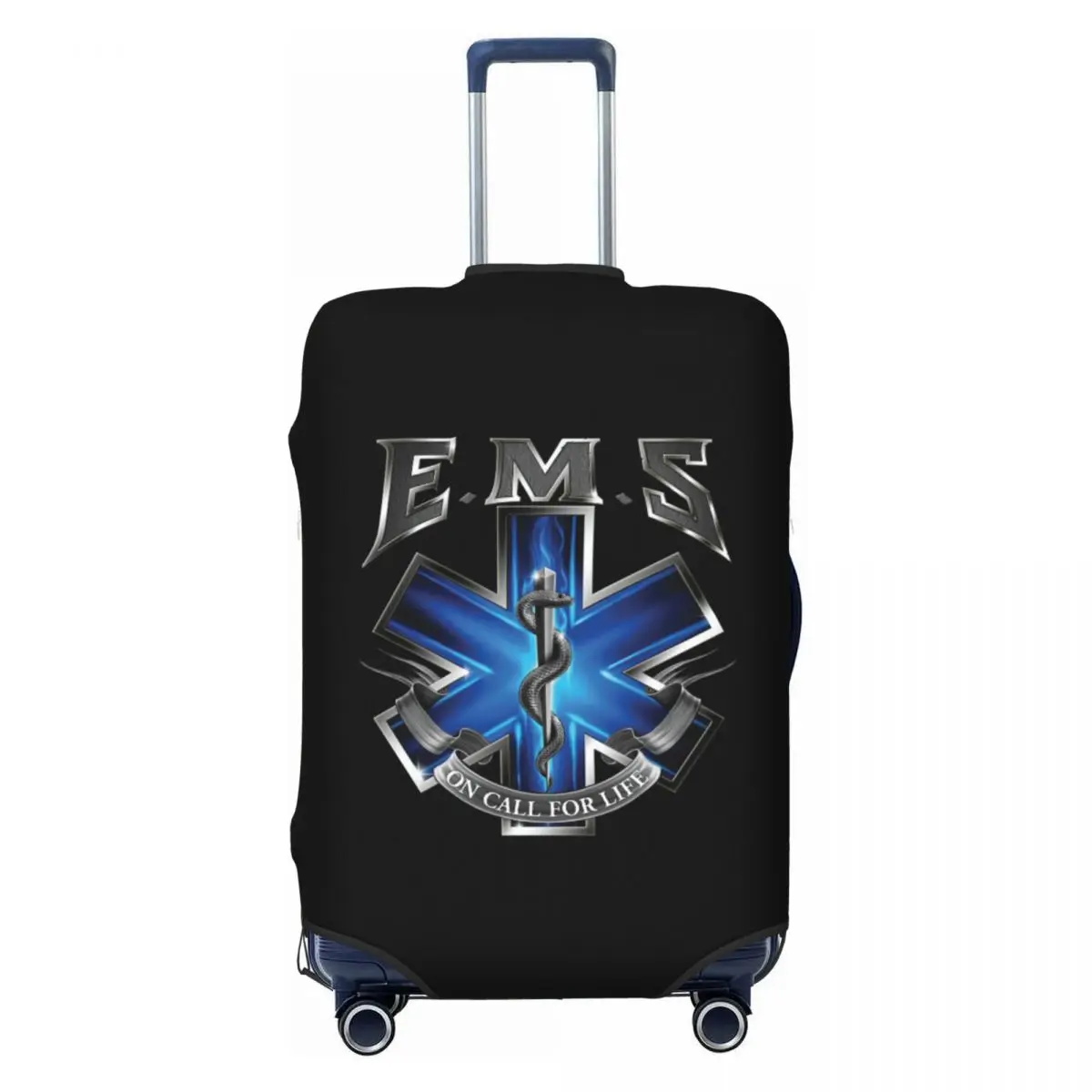 

Custom Ems Star Of Life Luggage Cover Protector Funny Emt Paramedic Medical Travel Suitcase Protective Cover for 18-32 Inch