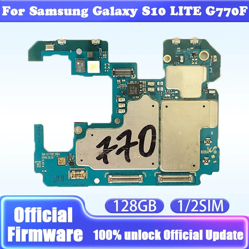 Материнская плата для Samsung Galaxy S10 LITE G770F, материнская плата 128 ГБ 8 ГБ ОЗУ, европейская версия, разблокированная материнская плата, 1 SIM 2 SIM-карты