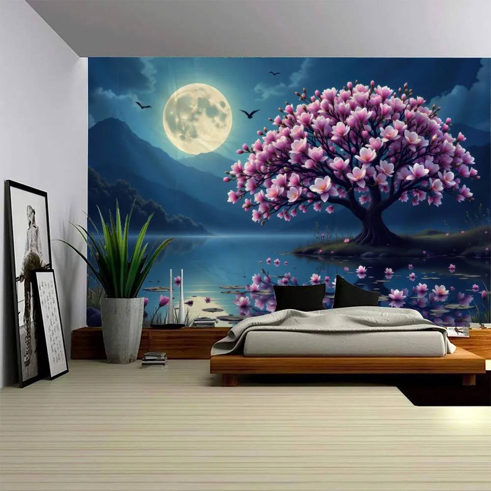 

Dreamy Tree Planet Tapestry Multiple Patterns Home Wall Hanging Soft Fabric Festival Decoration Aesthetics Multiple Sizes