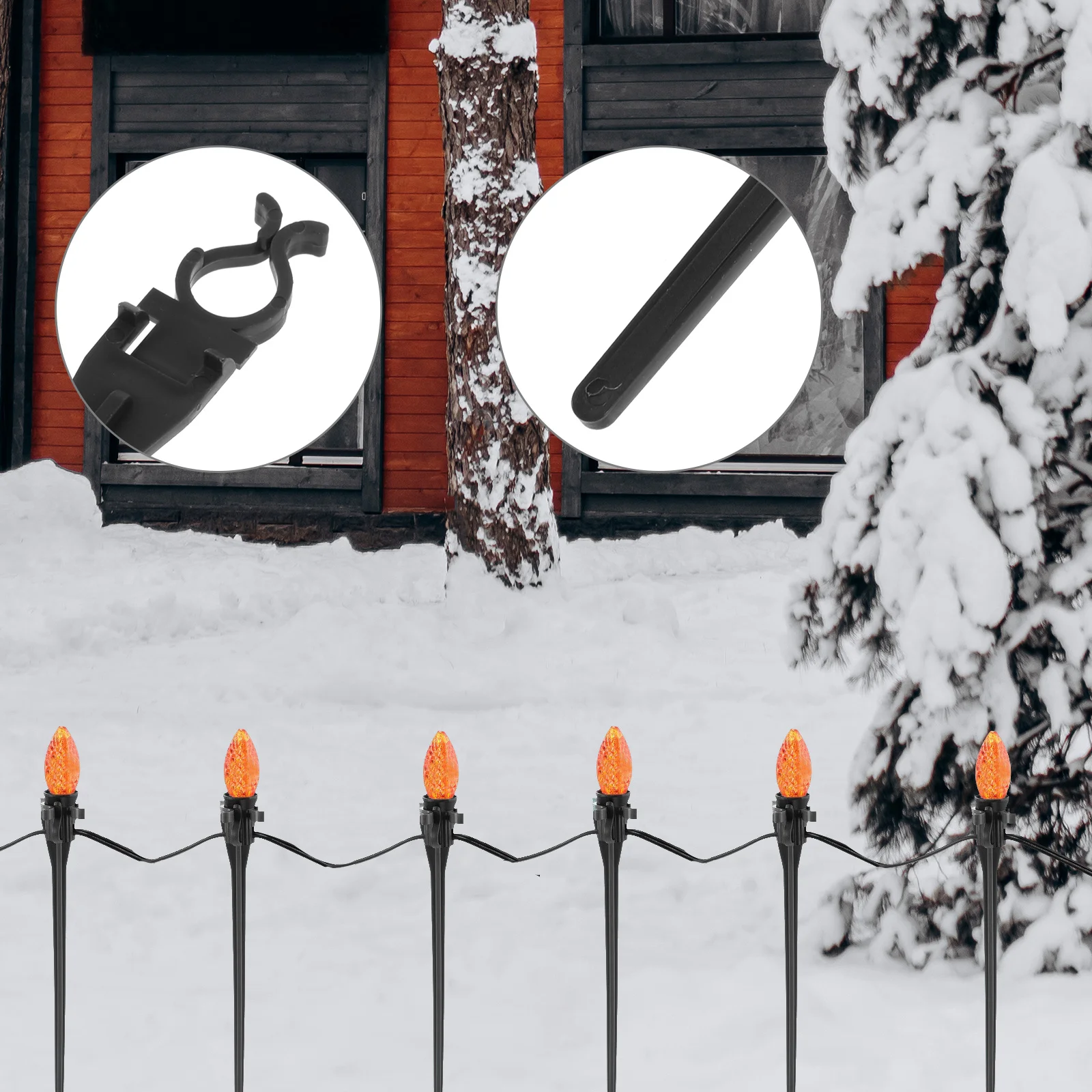 

30Pcs Heavy Duty Plastic Ground Stakes Replacement for String Solar Lights Outdoor Garden Lamp Spikes Weather Resistant