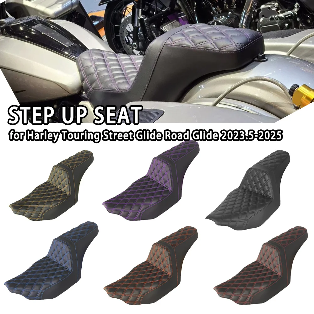 

Motorcycle Colors Stitch Step Up Seat Cushion for Harley Touring Street Glide Road Glide 2023.5-2025