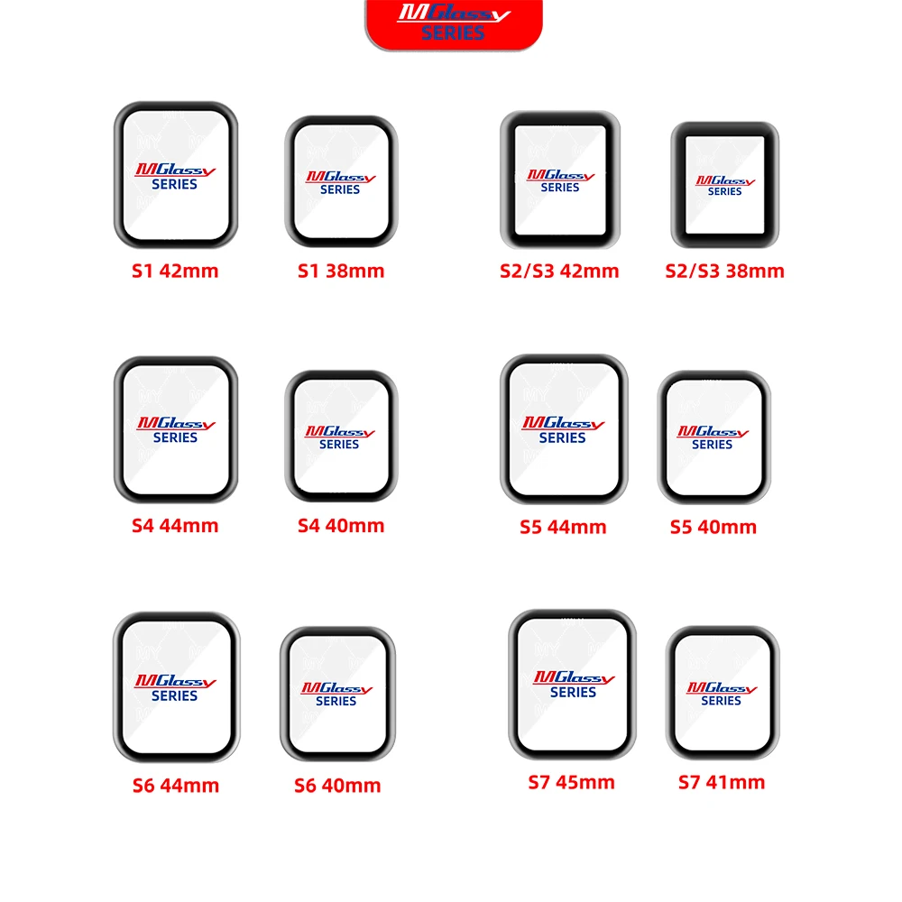 Musttby 5pc 1:1 OEM Touch Screen Front Outer Glass+OCA For Apple Watch Series Ultra 3 38 42 mm S4 S5 S6 S7 S8 41 40mm 44mm 45mm