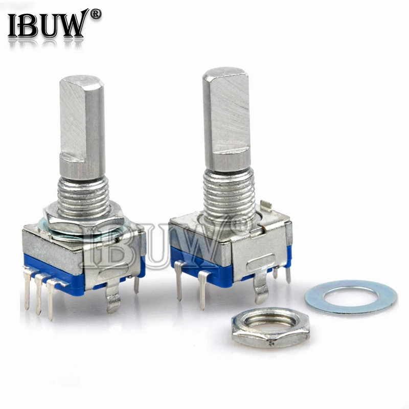 5PCS Half / Plum axis rotary encoder, handle length 15mm / 20mm code switch/ EC11/ digital potentiometer with switch