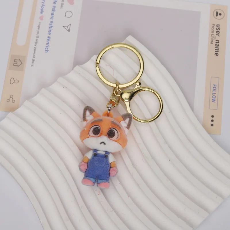 * # MINASO Flocking Zo/otopia Ke/yring DIY Craft Miękka Gumowa Figurka Zawieszka Blind Box Kolekcjonerska Dekoracja Torby