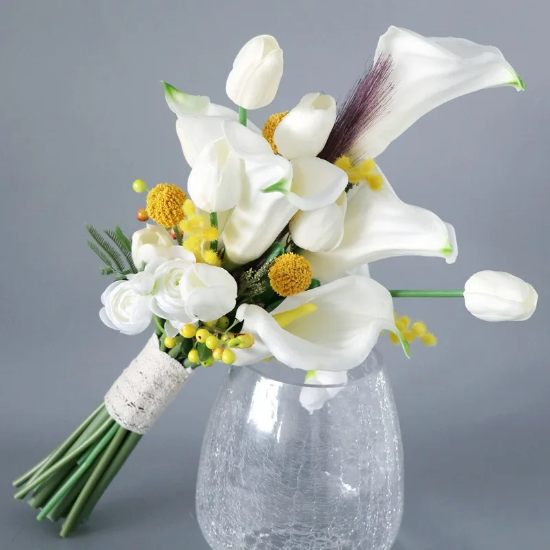

Белая калла лилия свадебный букет имитация западного стиля Морі уличный свадебный ручной цветок Amazon производитель оптовая продажа