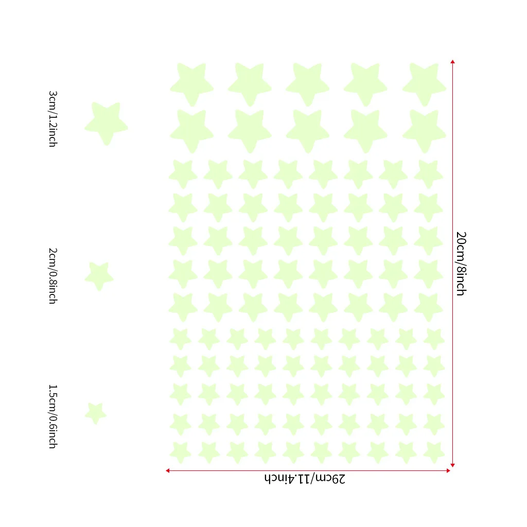 100pcs Luminous Wall Stickers Glow In The Dark Stars Sticker Decals for Kids Baby Rooms Colorful Fluorescent Stickers Home Decor