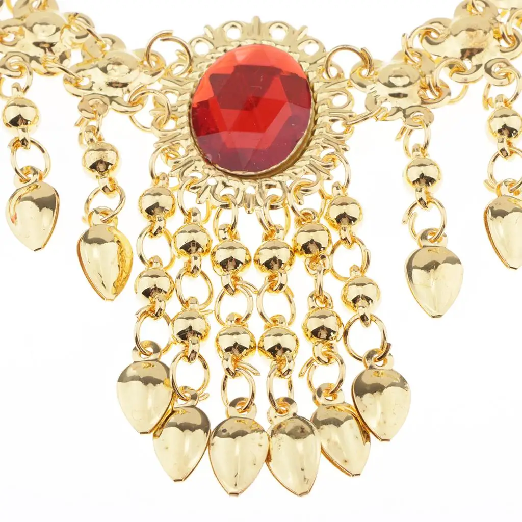 India Belly Dance Jewelry Necklace Earrings Nose Chain Coin Diamond Design for Wedding Stage Performance Wear