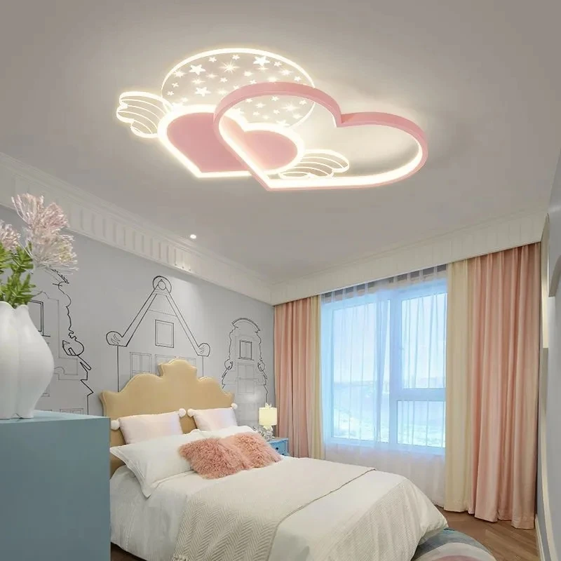 

Bedroom Led Ceiling Lamps Pink Blue Warm Love Dimmable Remote Control Light Kitchen Living Room Nursery Home Decor Fixtures